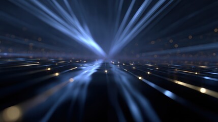 3D chart floating in futuristic space with glowing lines and reflections