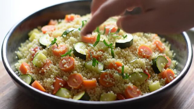 Healthy vegetable couscous dish