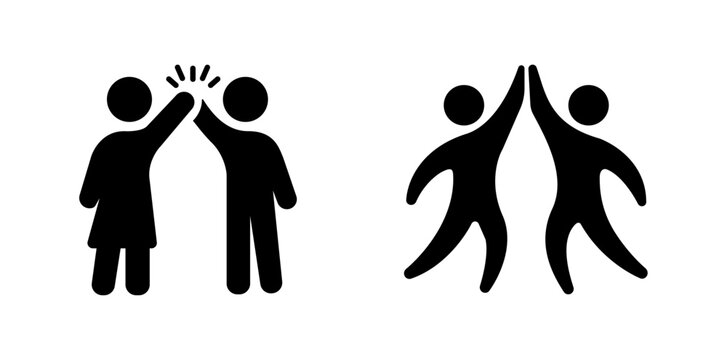 two people giving high five icon.