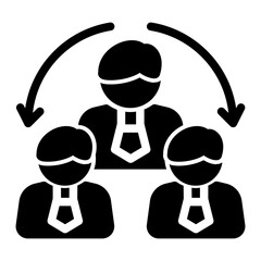 Corporate HR Management icon from the Hiring icon collection (Glyph Style)