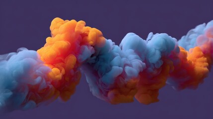 creative wind typography blending with colorful abstract clouds
