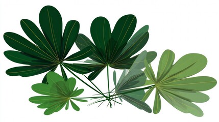 Collection of Lupine Leaves in Various Shades of Green.