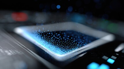 holographic 3D chart floating above futuristic digital dashboard