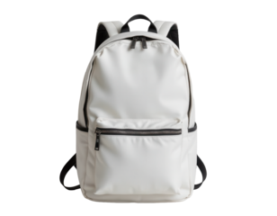 Stylish White Backpack with Zipper Detail for Everyday Use