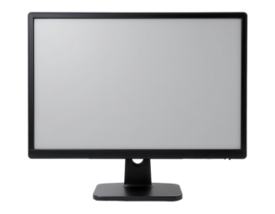 Black Computer Monitor Display with Blank Screen for Mockup Use