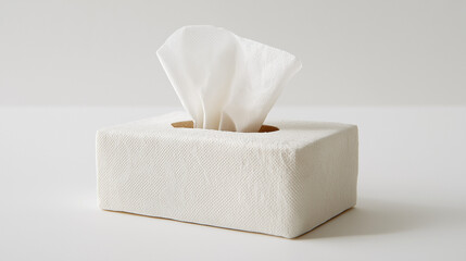 A sleek tissue holder with a simple, functional design, isolated on a gray background.
