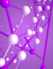 Abstract 3D molecule illustration