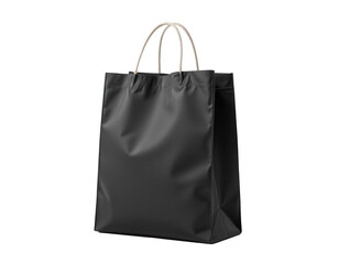 Black Shopping Bag with Twisted Paper Handles and Clean Design