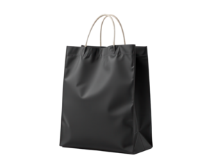 Black Shopping Bag with Twisted Paper Handles and Clean Design