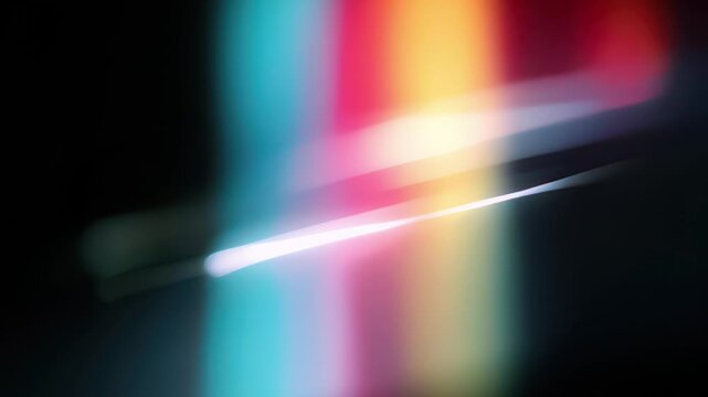 AI generated sleek and futuristic abstract of vertical neon bands in cyan, red, yellow, and pink