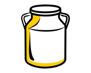 Glass container illustration with empty transparent jar, bottle, and can