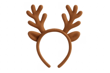 Reindeer antlers headband celebrating christmas on transparent background