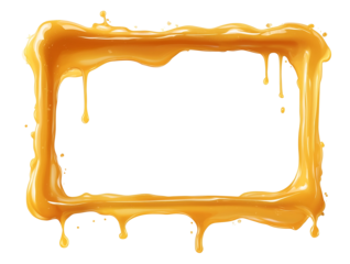 empty frame made of honey dripping from top only and the side suitable for holding text or photos illustration style flat colors artistic and visually strikin