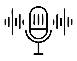 Hand with a microphone and a fork and a knife icon to illustrate a food and music web design logo