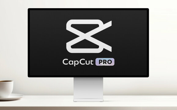 Capcut pro video editing software displaying on monitor screen