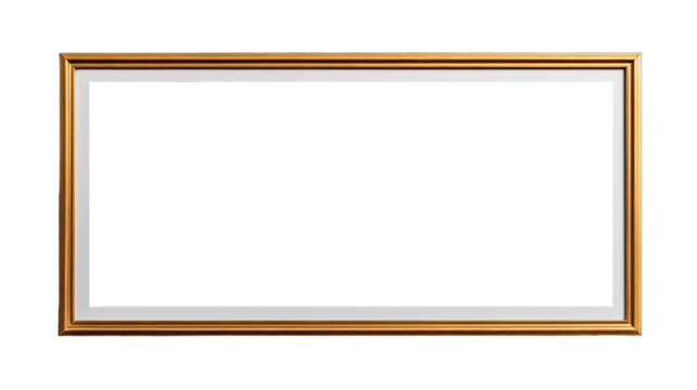 Photography of a simple and elegant frame against a black background The frame is thin vintage gold with a thin profile presenting a clean and modern look Insi
