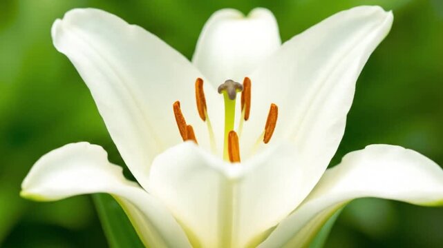  Hyper-Macro Time-lapse of a White Lily Flower Blooming