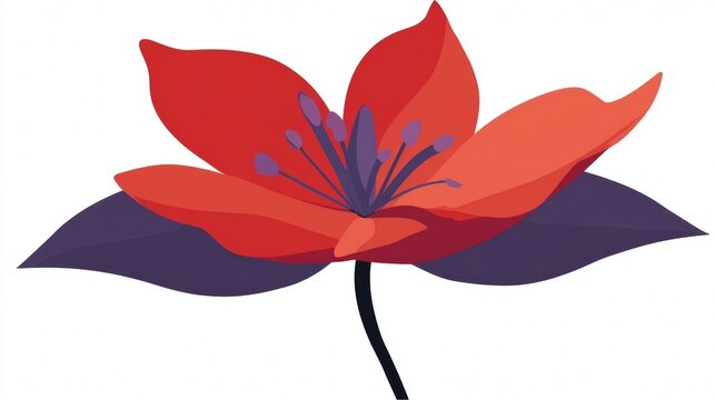 Vector illustration of a tulip flower with decorative elements
