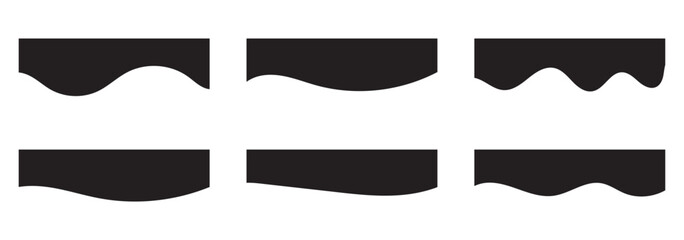 Collection of wavy decorative border for web design element vector. Website divider border vector illustration in eps 10.