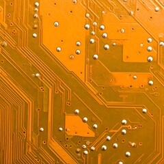Close-up of an orange circuit board