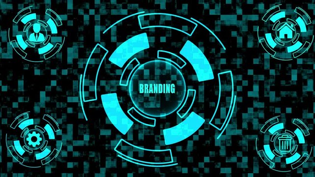 BRANDING Business and Technology Concept &ndash; Futuristic Enterprise Resource Planning, Internet and Network Illustration