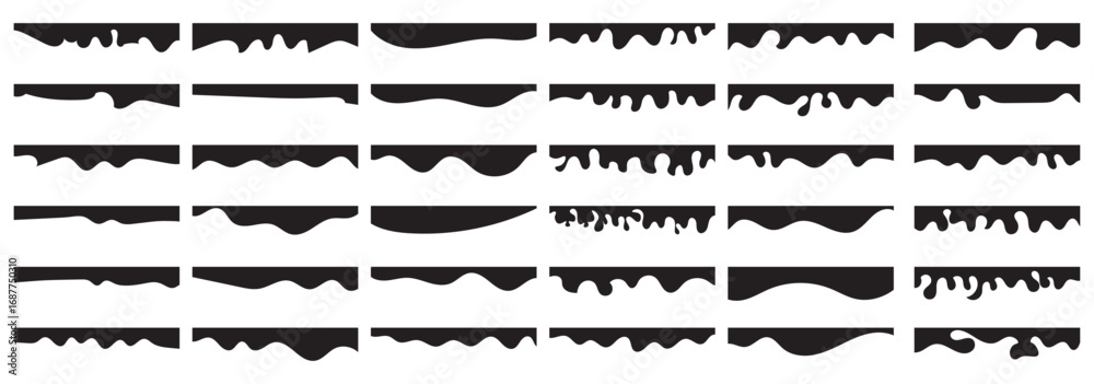 Wall mural collection of dividers shape templates. curve lines, wave collection of abstract design element. mod