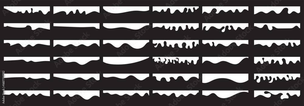 Wall mural collection of dividers shape templates. curve lines, wave collection of abstract design element. mod