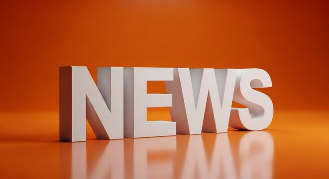 Get the latest news updates with this bold text graphic on a vibrant orange background, stay informed now
