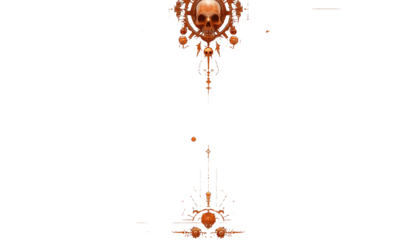 white background kill team warhammer 40 pages template for rulebook cover with frames delicate orange ornaments white background