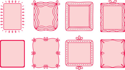 Playful Pink Decorative Frame Collection with Cute Border Designs