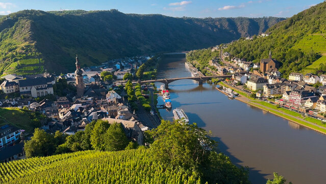 Wine region of the Mosel Valley. Wine tourism Cochem, Rhineland-Palatinate, Germany August 2, 2025