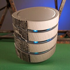 3D render of a futuristic database
