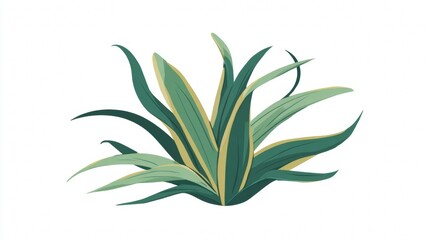 Obraz premium Aloe vera plant isolated on white background with fresh green leaves and natural botany