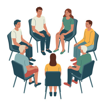 Group Therapy Support Session Illustration
