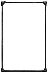 Very thin rectangularshape black metal frame for item window in dark arpg game interesting design very realistic white background
