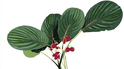 Fototapeta premium Red cactus flower isolated on white background, showing beautiful summer blossom and pink petals