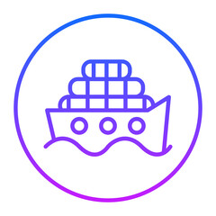 Obraz premium Ferry Boat Vector Icons