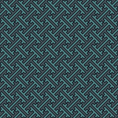 Seamless Sayagata pattern. Repeated interlocking keys background. Oriental ornament. Window tracery image. Ancient ethnic mosaic motif. Geometric digital paper. Textile print. Vector work.