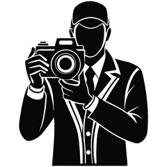 Professional Photographer Holding Camera Design