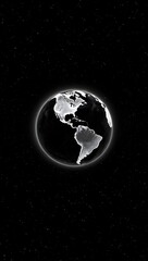 Naklejka premium Earth Globe in Space with Illuminated Continents and a Dark Background