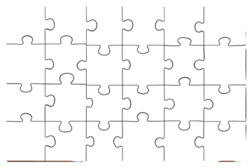 imagine a blank no image template with puzzle pieces 4 rows and 6 columns