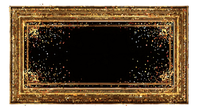 Pixelated golden frame