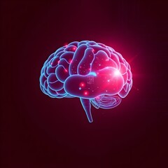 Obraz premium 3D rendered vector illustration of a human brain with abstract light and blue hues, blending medical science and technology