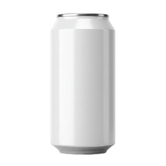 White Aluminum Can Mockup with Silver Top Isolated on Transparent Background Ready for Branding and Design Projects Ideal for Beverage Packaging