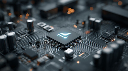 Wireless Communication Chip on Electronic Circuit Board