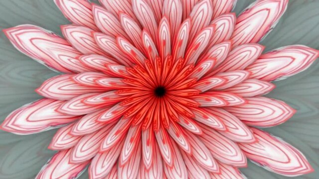Beautiful hypnotic flower pattern. Motion. Beautifully rotating flower on isolated background. Animation of flower with rotating pattern