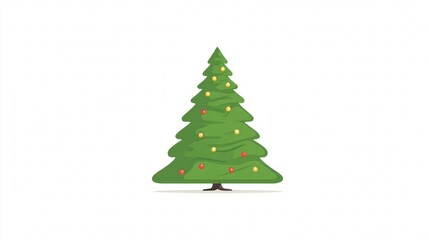 Obraz premium Green Christmas tree decoration isolated on white background for holiday season celebration card design