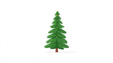 Obraz premium Illustration of a green Christmas tree with a yellow star on top.