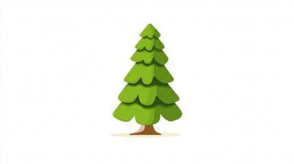 Obraz premium Isolated green fir Christmas tree decoration with a star for winter holiday celebration