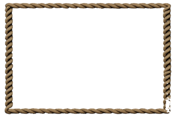 very thin rope rectangle border vector art with knots on corners black background